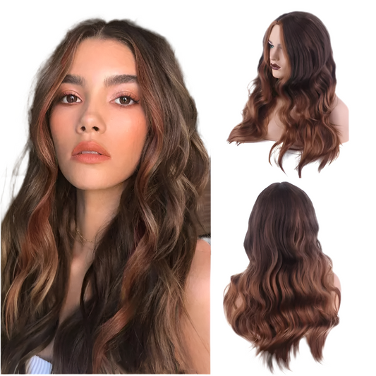 Wavy Middle Part Wigs 100% Synthetic